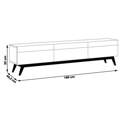 Rack Bancada 3 Gavetas 180cm Amy Off White/Nature - Gran Belo