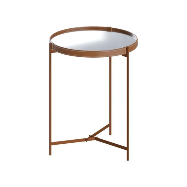 Mesa Lateral Nezuko 71cm com Espelho Base Cobre - Gran Belo