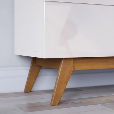 Rack Bancada 2 Gavetas 180cm Amy Off White/Nature - Gran Belo