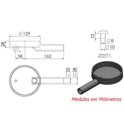 Queimador Simples Fogão Industrial de Ferro Fundido N02 13cm