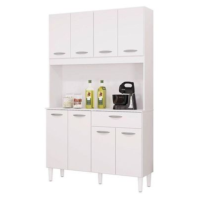 Cozinha Kit Cassia 8 Portas Branco - Poquema