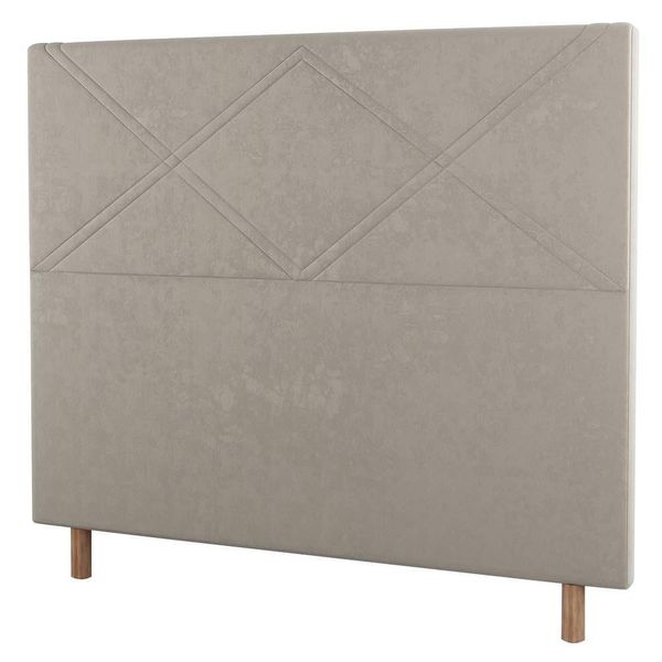 Cabeceira Cama Box Solteiro Cairo 90cm Suede Bege