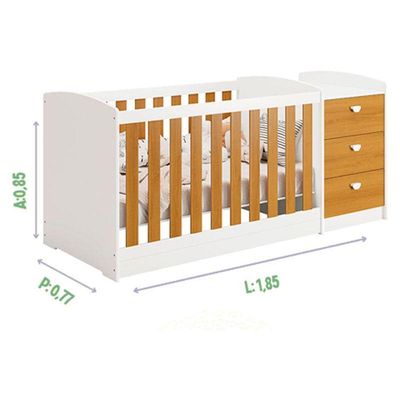 Berço Multifuncional Atlanta Branco Acetinado Savana - Reller