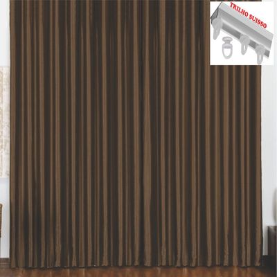 Cortina 3 Mts Sala Quarto Escritório Blackout Original para Trilho Suisso - Tabaco