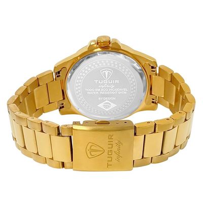 Relógio Tuguir Masculino Ref:9166d Tgi37006 Casual Aço Dourado