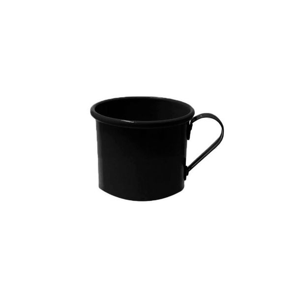 Caneca Mini Cafe Sobremesa Aluminio Preto Xicara 75ml