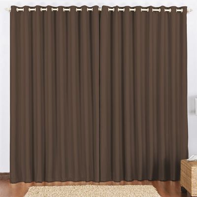 Cortina 2 Mts Sala Quarto Escritório Blackout para Trilho Suisso Tabaco