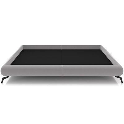 Cama Casal Queen Base Box Pés de Ferro Estilo Industrial 176cm Otto P05 Veludo Cinza - Lyam Decor
