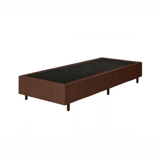 Base Cama Box Solteiro 78x188x38cm Applauso B09 Tecido Marrom Apolospuma Marrom