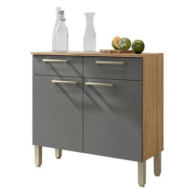 Balcão De Cozinha Ambiente Nala Freijó Gris - Kits Paraná