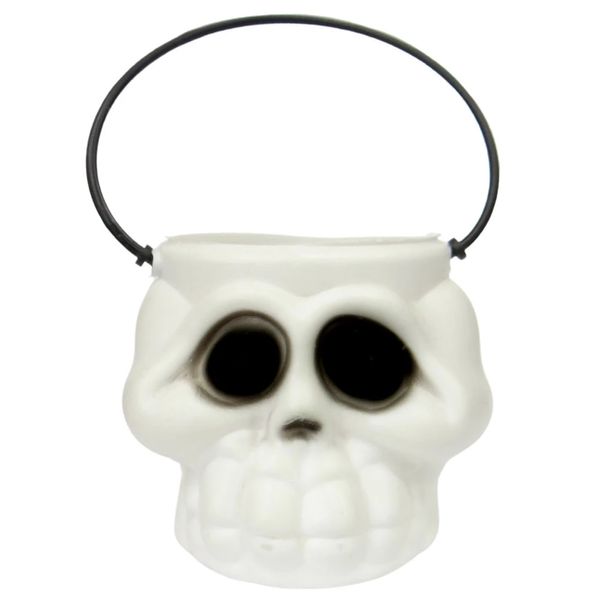 Balde Cabeça de Esqueleto Halloween Brasilflex Branco 8x7,5cm Balde Cabeça de Esqueleto Halloween Brasilflex Branco 8x7,5cm
