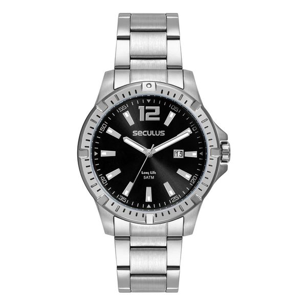 Relógio Seculus Masculino Ref:44208g0svna1 Esportivo Prateado Relógio Seculus Masculino Ref:44208g0svna1 Esportivo Prateado