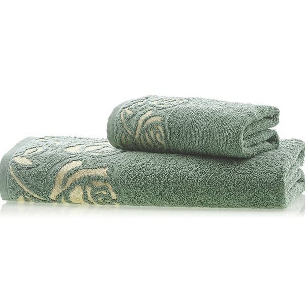 Jogo de Toalha Lmpeter Guadalupe (01 Banho + 01 Rosto) Verde Moss
