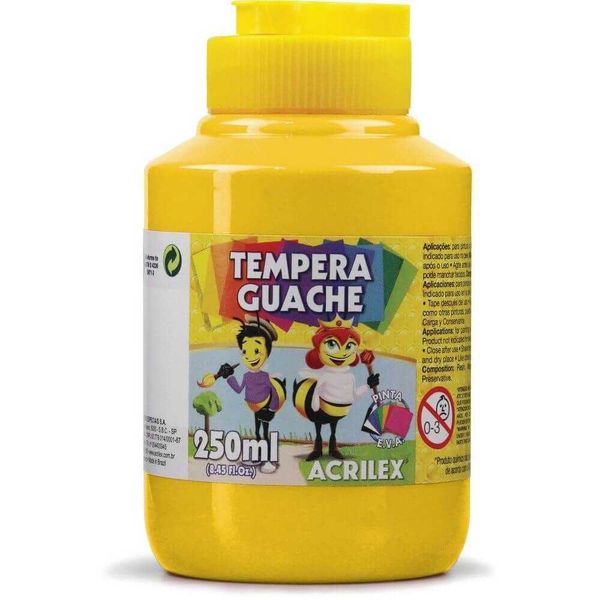 TEMPERA GUACHE 250ML AMARELO OCRE ACRILEX