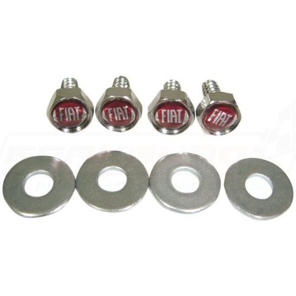 Parafusos De Placa Logomarca Emblema Fiat Vermelho