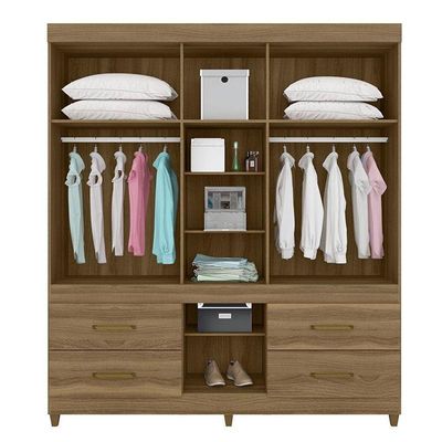 Cômoda Montevidéu E Guarda Roupa Casal Guarujá Amêndola Touch - Demóbile