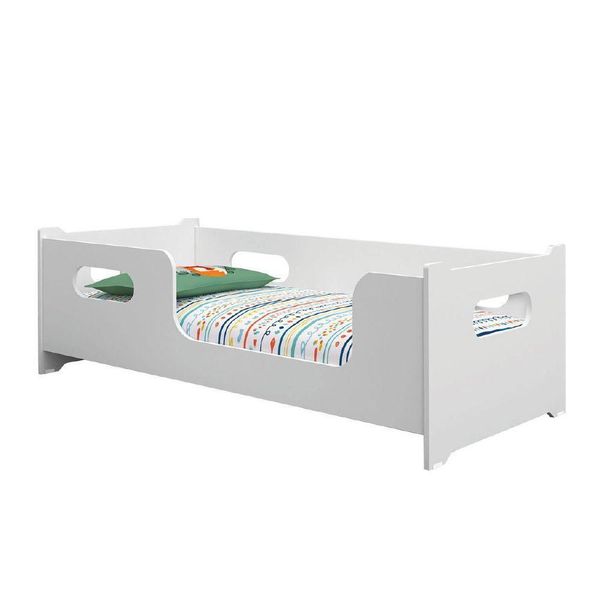 Cama Infantil Montessoriana Com Grade Encanto Para Colchão 1,50x0,70m Branco Gabrielli Branco