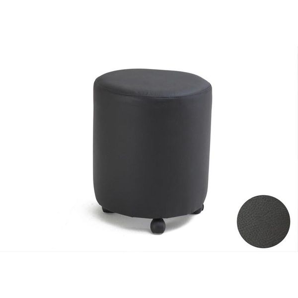 Puff Decorativo Rolon com Rodízios Corano Preto C - 05 - Domi
