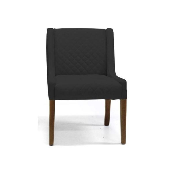Poltrona Decorativa Lolla Tressê 1 Lugar Base Madeira C05 Corano Preto - Domi