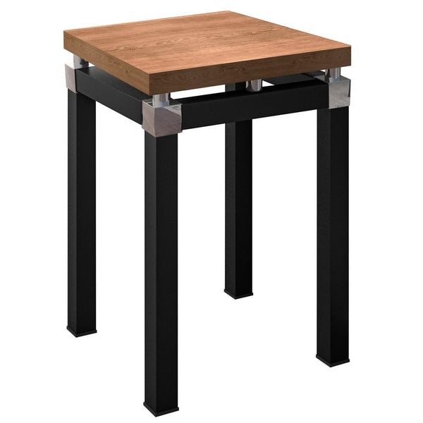 Mesa Lateral Estilo Industrial 41cm Malva Nature/Preto - Artefamol