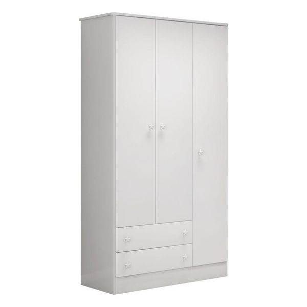 Guarda Roupa Infantil Doce Sonho 3 Portas Branco Qmovi