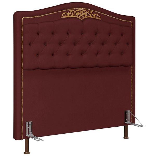 Cabeceira Cama Box Casal 160Cm Suede Vinho