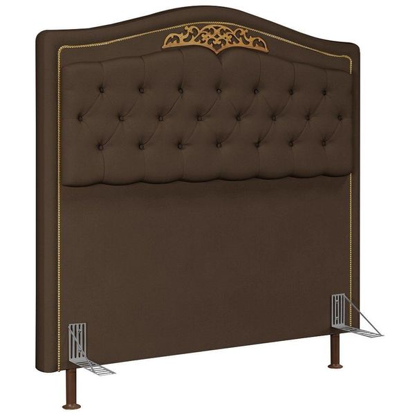 Cabeceira Cama Box Casal 160Cm Suede Chocolate