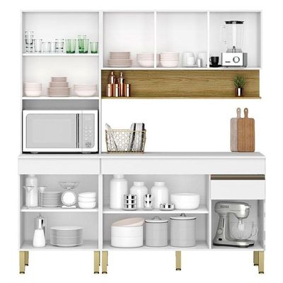 Cozinha Modulada Line Composição 3 Supremo Freijó - Kits Paraná
