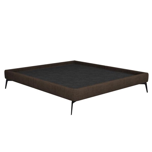 Cama Casal Queen 165cm Pés Metálicos Elisa S05 Veludo Marrom - Mpozenato