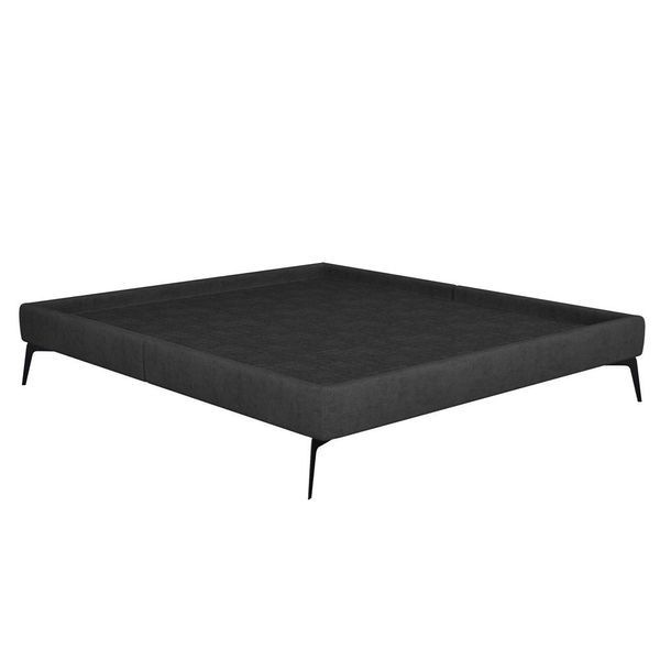 Cama Casal Queen 165cm Pés Metálicos Elisa S05 Veludo Preto - Mpozenato