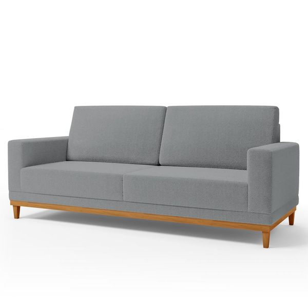 Sofá Living 160cm 2 Lugares Kayrós D05 Bouclê Cinza - Mpozenato