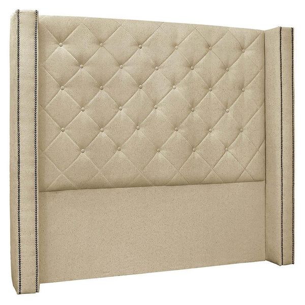 Cabeceira Casal Queen Cama Box 160cm Louise S06 Linho Dourado - Mpozenato