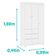 Guarda Roupa Infantil Duda 3 Portas Branco Brilho - Phoenix Baby