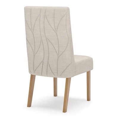 Cadeira Para Mesa De Jantar Eloá Kit 2 Peças Nature Linho - Henn