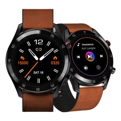 Smartwatch Philco Psw02pm Hit Wear 45mm 1,2 Preto Bluetoo Cor Da Pulseira Marrom