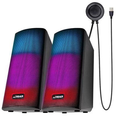 Caixa De Som Bluetooth Cartão Sd Usb Para Pc Notebook e Celular Rgb