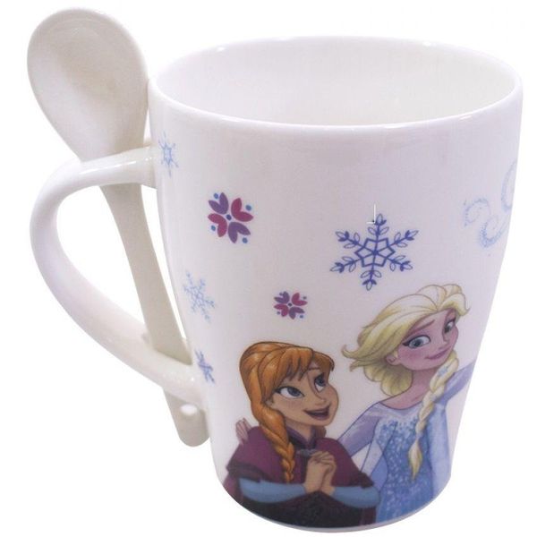 Caneca De Porcelana Com Colher Frozen 310 ml