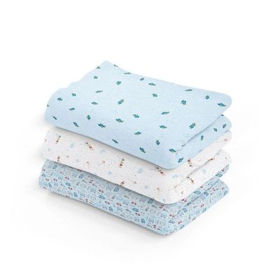 Kit Cueiro Flanelado Estampado 3 Peças Azul - Papi