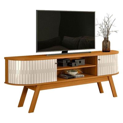 Rack Bancada Valência E Aparador Estoril Com Mesa De Centro Indianápolis Cinamomo Off White - Madetec