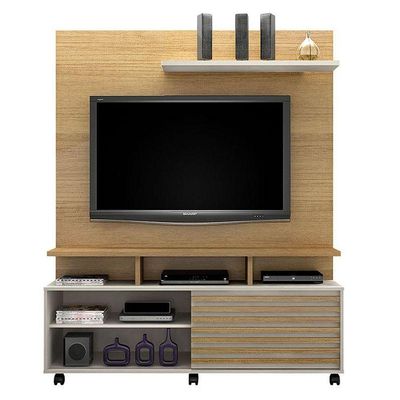 Estante Home Theater Star E Aparador Bellíssima Cinamomo Off White - Valdemóveis