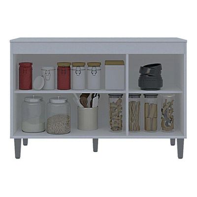 Balcão De Cozinha Ambiente Manu Com Tampo 120 Cm Cinza Fosco - Ajl