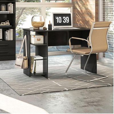 Mesa Para Escritório 3875 Preto Fosco - Qmovi