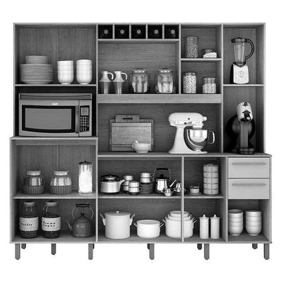 Armário De Cozinha Petra Branco Cinamomo - Valdemóveis