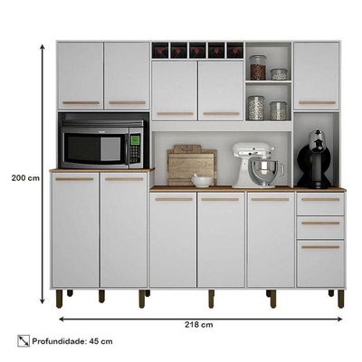Armário De Cozinha Petra Branco Cinamomo - Valdemóveis