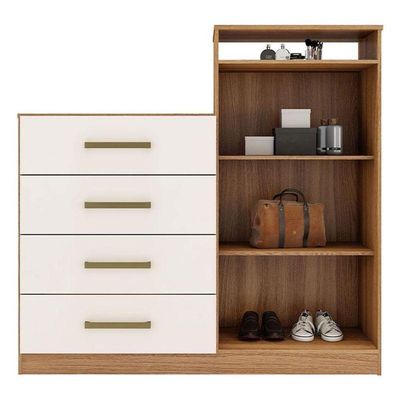 Cômoda áurea E Guarda Roupa Casal Mauá Amêndola Off White - Demóbile