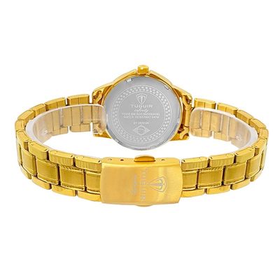 Relógio Tuguir Feminino Ref:3114b Tgi37054 Aço Casual Dourado