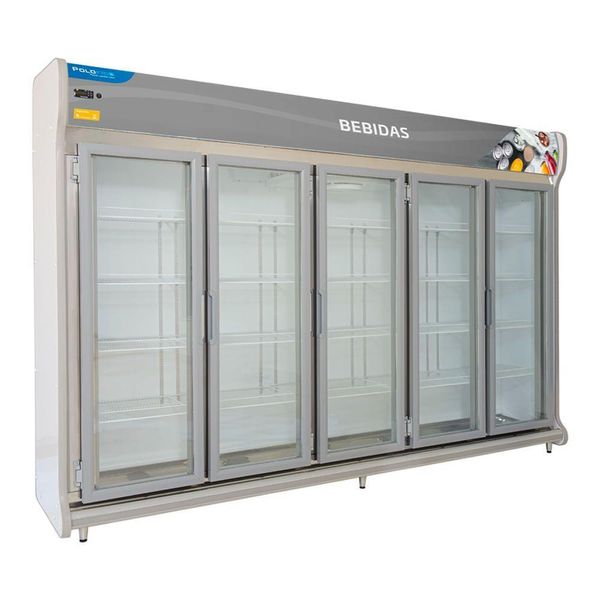 Expositor De Bebidas 5 Portas Polofrio Refrigerador De Bebidas Vermelho 220v