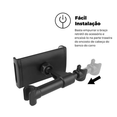 Suporte Veicular Tank Car para encosto do carro compatível com celular e Tablet's de até 11 polegadas - Gshield