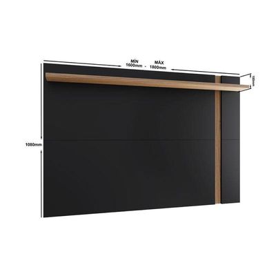 Painel Para Tv Suspenso Extensivo Leme Preto Acetinado Noce Milano - Colibri