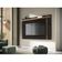 Painel Para Tv Suspenso Extensivo Leme Preto Acetinado Noce Milano - Colibri